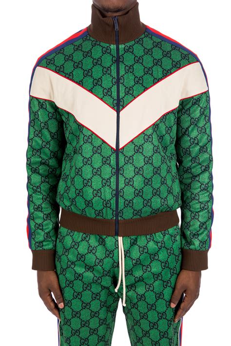 gucci track suit green|Gucci tracksuit green and red.